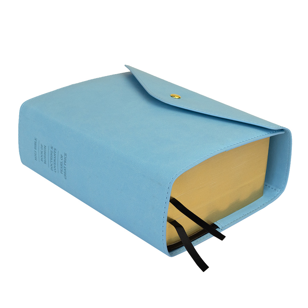 Quad Button Snap Slip Cover - Light Blue | Simulated Leather Cover